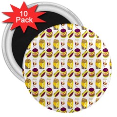 Hamburger And Fries 3  Magnets (10 Pack)  by Simbadda