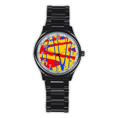 Graphic Design Graphic Design Stainless Steel Round Watch by Simbadda