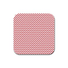 Pattern Red White Background Rubber Square Coaster (4 Pack)  by Simbadda