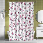 Heart Ornaments And Flowers Background In Vintage Style Shower Curtain 48  x 72  (Small)  Curtain(48  X 72 ) - 42.18 x64.8  Curtain(48  X 72 )