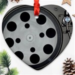 Turntable Record System Tones Heart Ornament (Two Sides) Back