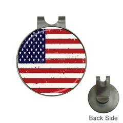 Flag United States United States Of America Stripes Red White Hat Clips With Golf Markers by Simbadda