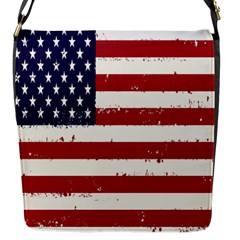 Flag United States United States Of America Stripes Red White Flap Messenger Bag (s) by Simbadda