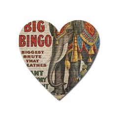 Vintage Circus  Heart Magnet by Valentinaart