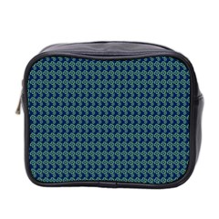 Clovers On Dark Blue Mini Toiletries Bag 2-side