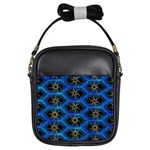 Blue Bee Hive Pattern Girls Sling Bags Front