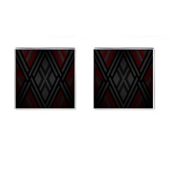 Abstract Dark Simple Red Cufflinks (square) by Simbadda