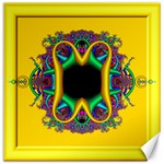 Fractal Rings In 3d Glass Frame Canvas 16  x 16   15.2 x15.41  Canvas - 1