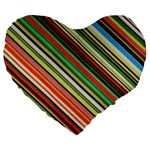 Colorful Stripe Background Large 19  Premium Heart Shape Cushions Front