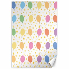 Balloon Star Rainbow Canvas 12  X 18   by Mariart