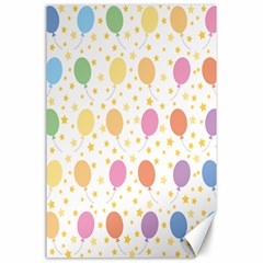 Balloon Star Rainbow Canvas 24  X 36  by Mariart