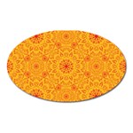 Solar mandala. Orange rangoli. Magnet (Oval) Front