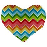 Colorful Background Of Chevrons Zigzag Pattern Large 19  Premium Heart Shape Cushions Front