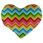 Colorful Background Of Chevrons Zigzag Pattern Large 19  Premium Heart Shape Cushions Back