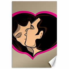 Don t Kiss With A Bloody Nose Face Man Girl Love Canvas 20  X 30   by Mariart