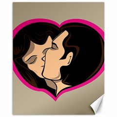 Don t Kiss With A Bloody Nose Face Man Girl Love Canvas 11  X 14   by Mariart