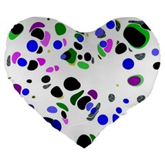 Colorful Random Blobs Background Large 19  Premium Heart Shape Cushions by Nexatart