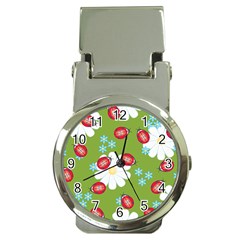 Insect Flower Floral Animals Star Green Red Sunflower Money Clip Watches by Mariart