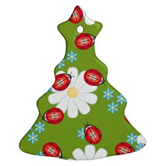 Insect Flower Floral Animals Star Green Red Sunflower Ornament (christmas Tree)  by Mariart