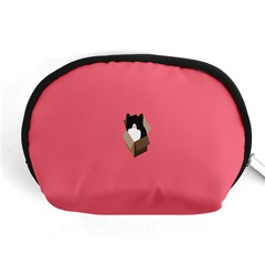 Minimalism Cat Pink Animals Accessory Pouches (medium)  by Mariart