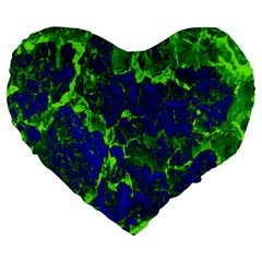 Abstract Green And Blue Background Large 19  Premium Heart Shape Cushions by Nexatart