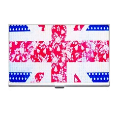 British Flag Abstract British Union Jack Flag In Abstract Design With Flowers Business Card Holders by Nexatart