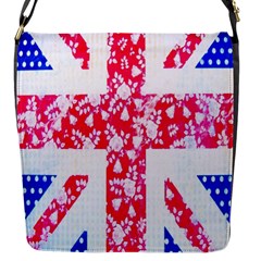 British Flag Abstract British Union Jack Flag In Abstract Design With Flowers Flap Messenger Bag (s) by Nexatart