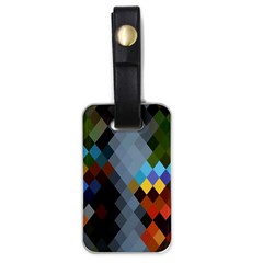 Diamond Abstract Background Background Of Diamonds In Colors Of Orange Yellow Green Blue And More Luggage Tags (one Side)  by Nexatart