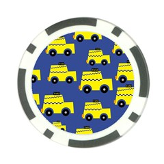 A Fun Cartoon Taxi Cab Tiling Pattern Poker Chip Card Guard (10 Pack) by Nexatart