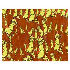 Cartoon Grunge Cat Wallpaper Background Double Sided Flano Blanket (medium)  by Nexatart