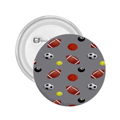 Balltiled Grey Ball Tennis Football Basketball Billiards 2 25  Buttons by Mariart