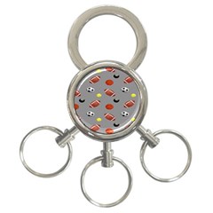 Balltiled Grey Ball Tennis Football Basketball Billiards 3-ring Key Chains by Mariart