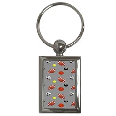 Balltiled Grey Ball Tennis Football Basketball Billiards Key Chains (rectangle)  by Mariart