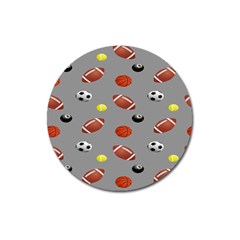 Balltiled Grey Ball Tennis Football Basketball Billiards Magnet 3  (round) by Mariart