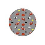 Balltiled Grey Ball Tennis Football Basketball Billiards Magnet 3  (Round) Front