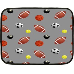 Balltiled Grey Ball Tennis Football Basketball Billiards Fleece Blanket (mini) by Mariart