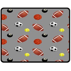 Balltiled Grey Ball Tennis Football Basketball Billiards Fleece Blanket (medium)  by Mariart