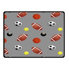 Balltiled Grey Ball Tennis Football Basketball Billiards Fleece Blanket (small) by Mariart