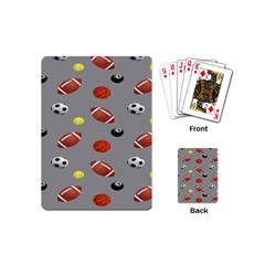 Balltiled Grey Ball Tennis Football Basketball Billiards Playing Cards (mini)  by Mariart