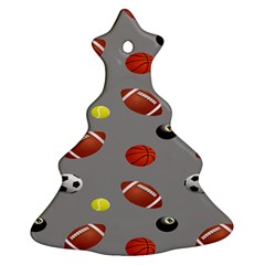 Balltiled Grey Ball Tennis Football Basketball Billiards Christmas Tree Ornament (two Sides) by Mariart