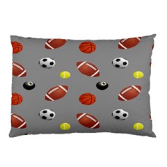 Balltiled Grey Ball Tennis Football Basketball Billiards Pillow Case (two Sides) by Mariart