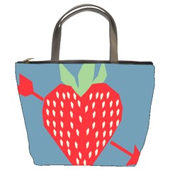 Fruit Red Strawberry Bucket Bags