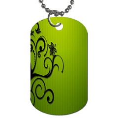 Illustration Wallpaper Barbusak Leaf Green Dog Tag (one Side) by Mariart