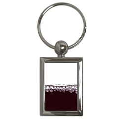 Bubbles In Red Wine Key Chains (rectangle)  by Nexatart