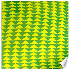 Arrow Triangle Green Yellow Canvas 12  X 12   by Mariart