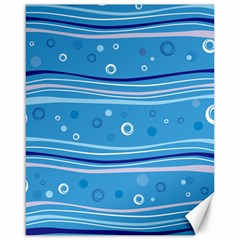 Blue Circle Line Waves Canvas 16  X 20   by Mariart