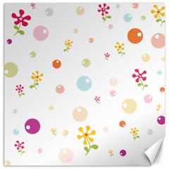 Flower Floral Star Balloon Bubble Canvas 12  X 12   by Mariart