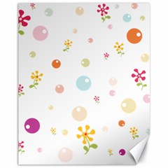 Flower Floral Star Balloon Bubble Canvas 11  X 14   by Mariart