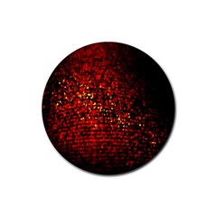 Red Particles Background Rubber Round Coaster (4 Pack)  by Nexatart