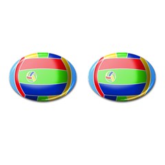 Balloon Volleyball Ball Sport Cufflinks (oval) by Nexatart